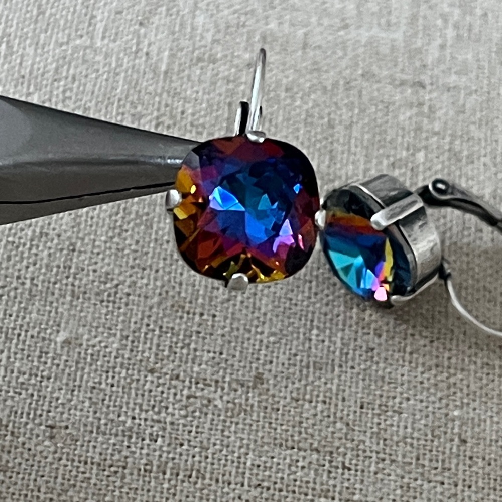 Swarovski Cushion Cut Crystal Earrings